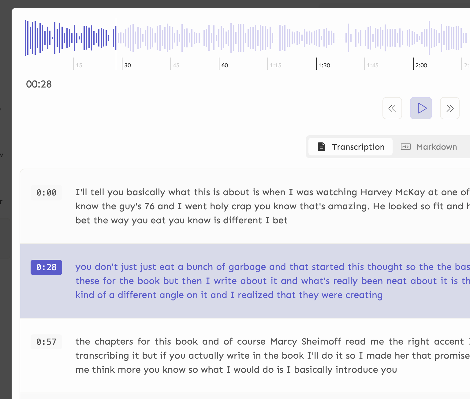 Audio transcription